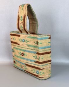 70s Crewel Oversized Handbag or Tote Bag, Handmade  - Fashionconservatory.com