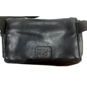 90s Small Black Leather Belt Bag Fanny Pack - Fashionconservatory.com