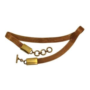 Vintage 80s 90s Gold Mesh Chain Belt Toggle Closure Adjustable 31-33 - Fashionconservatory.com