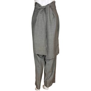 Vintage 1980s Gianni Versace Pants Ladies Pleated Wool Italian Size 44 - Fashionconservatory.com