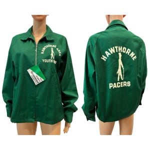 80s Deadstock Cotton Utility Windbreaker with Flocked Marching Band Graphic