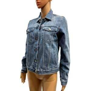 Y2K Denim Jacket – Women’s Small, Stonewashed Blue Jean Jacket