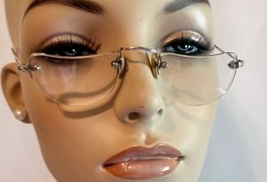 Vintage Half Moon Rimless Antique Eyeglasses  - Fashionconservatory.com