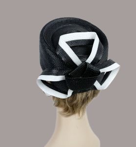 Vintage 90s Black Embellished Pillbox Hat by Ann Marie. Made in the U.S.A.
