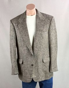 90s Brown Tweed Sport Coat by H. Freeman & Son, Sz 44R - Fashionconservatory.com