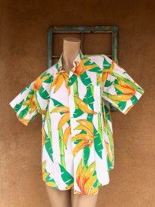 1990s Club Med Hawaiian Shirt Sz L Mens 44 46 - Fashionconservatory.com