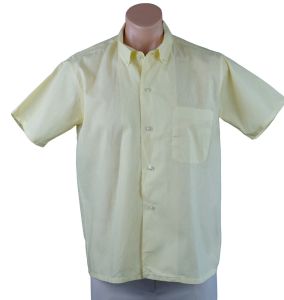Deadstock Mans Yellow Gingham Shirt by Montgomery Ward, Sz 15 1/2