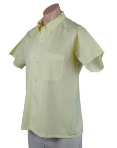 Deadstock Mans Yellow Gingham Shirt by Montgomery Ward, Sz 15 1/2 - Fashionconservatory.com