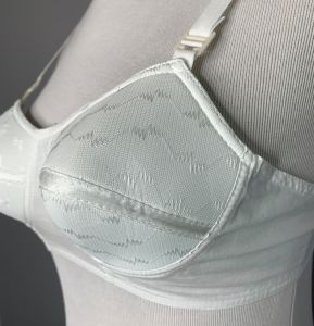 Size 30B Deadstock 1960s Bullet Bra by Famous Maid - White Cotton Padded Torpedo - Fashionconservatory.com