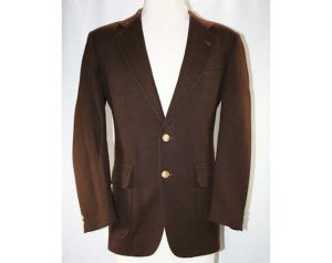 Men's Medium Blazer - Dapper 1960s Chocolate Brown Tailored Mens Jacket - Stanley Blacker 