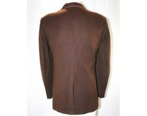 Men's Medium Blazer - Dapper 1960s Chocolate Brown Tailored Mens Jacket - Stanley Blacker  - Fashionconservatory.com