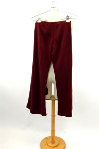 1970s knit pants bell bottom pants stretch burgundy warm casual pants Les Steinhardt Size S - Fashionconservatory.com