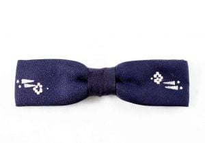50s Boy's Bowtie - Indigo Purple Blue Deco Print Boys Bow Tie - 1940s 1950s Mid Century 