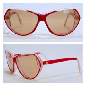 Vintage 1970s Jean Louis Scherrer Red Sunglasses Made in France - Fashionconservatory.com