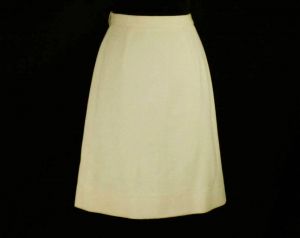 Size 6 Ivory Mini Skirt - Mod 1960s Cream Wool Knit - Posh 60s Go Go Girl - England Jaeger Label  - Fashionconservatory.com