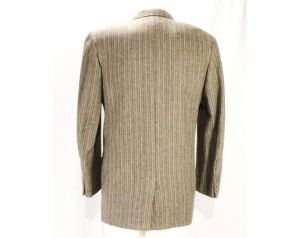 Large Men's Suit Jacket - 1950s 60s Gray Wool Tweed Blazer - Professor Style 50s Sport Coat  - Fashionconservatory.com