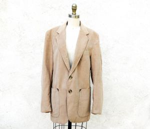 Vintage Corduroy Jacket, Men's Medium Beige Sports Coat