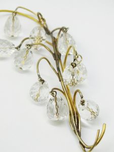Victorian Era Lily of The Valley Crystal Teardrops Gold Metal Brooch Hat Pin Return of Happiness - Fashionconservatory.com