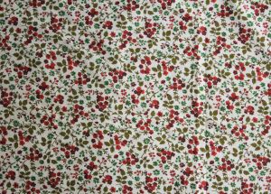 50s Floral Print Fabric - 47 x 44.5 Inches Wide - Pink Red Green White 1950's Cotton Blend Flowers  - Fashionconservatory.com