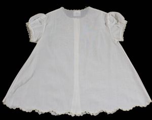 Vintage Baby's Dress - Size 3 to 6 Months - White Cotton with Sweet Yellow Embroidery - Infant Girl - Fashionconservatory.com