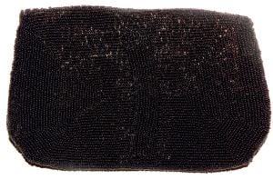 30s 40s Black Beaded Silk Evening Bag | Small Clutch | Vintage Art Deco Bag - Fashionconservatory.com