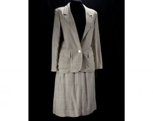 Louis Feraud Neutrals Vintage 1990's Skirt Suit M