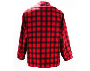 Men's Large Red Buffalo Plaid Jacket - 1950s Long Sleeve Lumberjack Winter Hunting Jacket - Quilted  - Fashionconservatory.com