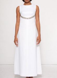 Constance pearl satin wedding dress, 60s dress, evening gown, simple wedding dress - Fashionconservatory.com