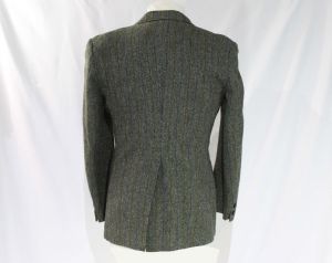 Men's 1960s Suit Jacket - Small to Medium - Gray Herringbone Wool Tweed Blazer - Mens 60s Sport Coat - Fashionconservatory.com