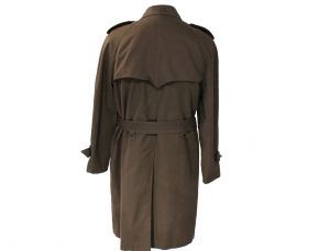 Large Men's 1960s Trench Coat - Classic Detective Spy Overcoat - Chocolate Brown 60s Fall Winter  - Fashionconservatory.com