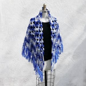 Blue Crochet Handmade Shawl