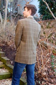 1950s 60s sports coat New Old Stock NOS wool plaid green long mid century Sports jacket - Fashionconservatory.com