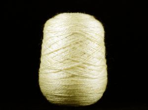 Artisan Style Ecru Yarn with Soft Woolly Texture - 14 Oz Cone - Ivory Pale Neutral 1980s Fiber Art 