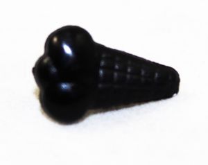 10 Black Ice Cream Cone Plastic Buttons - 16mm x 11mm - Small Icecream Sweet Dessert 