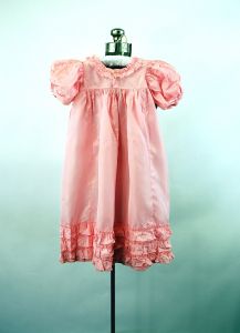 1930s girls dress pink taffeta flower girl dress Easter dress Size 4