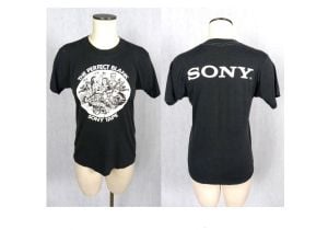 70s Rare Sony Video T Shirt w/Pop Art Graphic | Screen Stars Paper Thin