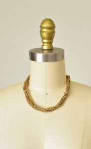 Hattie Carnegie gold chain necklace, rope chain, gold choker, choker necklace - Fashionconservatory.com