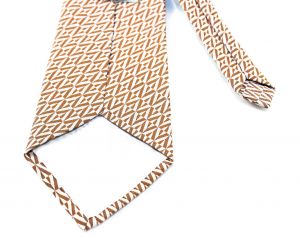 70s Men's Tie - 1970s Geometric Chevrons Necktie - Wide Width 70's Superba Label - Clip On Mens Tie  - Fashionconservatory.com