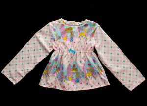 Girl's Vintage Pajama - Size 12 to 14 Child's Flannel PJ Set - Pink Fantasy Novelty Print - Fashionconservatory.com