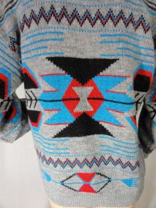 Men's Panhandle Slim Aztec Western Design Gray Sweater Acrylic Unisex | 40 Chest - Fashionconservatory.com