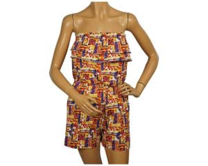 Vintage 1980s Rompers Shorts Strapless