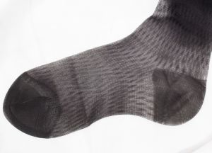 2 Pairs 1950s Stockings - Dark Grey Seamless 50s Thigh High Hosiery - Diamond Texture Nylon 