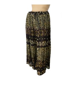 Vintage Gypsy Broomstick Skirt India Cotton Gauze Maxi Boho Animal Leopard Print by Revue | S to L - Fashionconservatory.com
