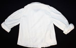 Child's 1950s White Cotton Blouse with Edwardian Appeal - Size 8 10 Girls Dress Shirt - Button Front - Fashionconservatory.com