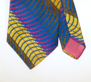 70s Optical Illusion Stripe MOD WIDE Tie | Olga Marina Neck Tie | Men Women | 4.25'' wide - Fashionconservatory.com