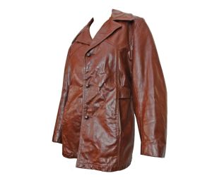 Vintage 60s Leather Coat Zip Out Fake Fur Lining Oxblood Maroon Leather by Reed Sportswear