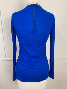 Vintage 1970's Peacock Blue Knit Tunic | Size Medium | 34'' to 36'' Bust | Perfect Condition - Fashionconservatory.com