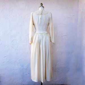 Simple 1930s XS Wedding Dress, Long Bridal Gown - Fashionconservatory.com