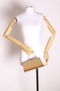 1960s Gold Foil Metallic Rhinestone Formal Clutch Purse - Fashionconservatory.com