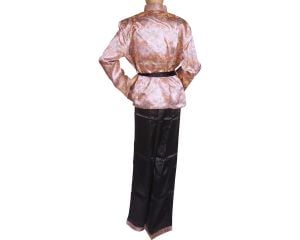 Vintage 1940s Hostess Pyjamas NOS Asian Pattern Lounging Pajamas Size L 42 - Fashionconservatory.com